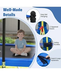 Sugift 10 x 8 ft Rectangle Outdoor Trampoline with Basketball Hoop and Soccer Goal Ages 3 and Up