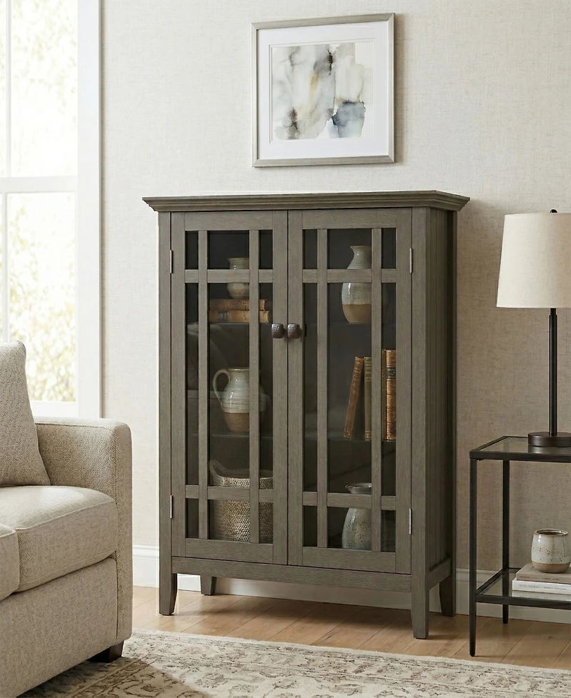 Simpli Home Bedford Solid Wood Medium Storage Cabinet