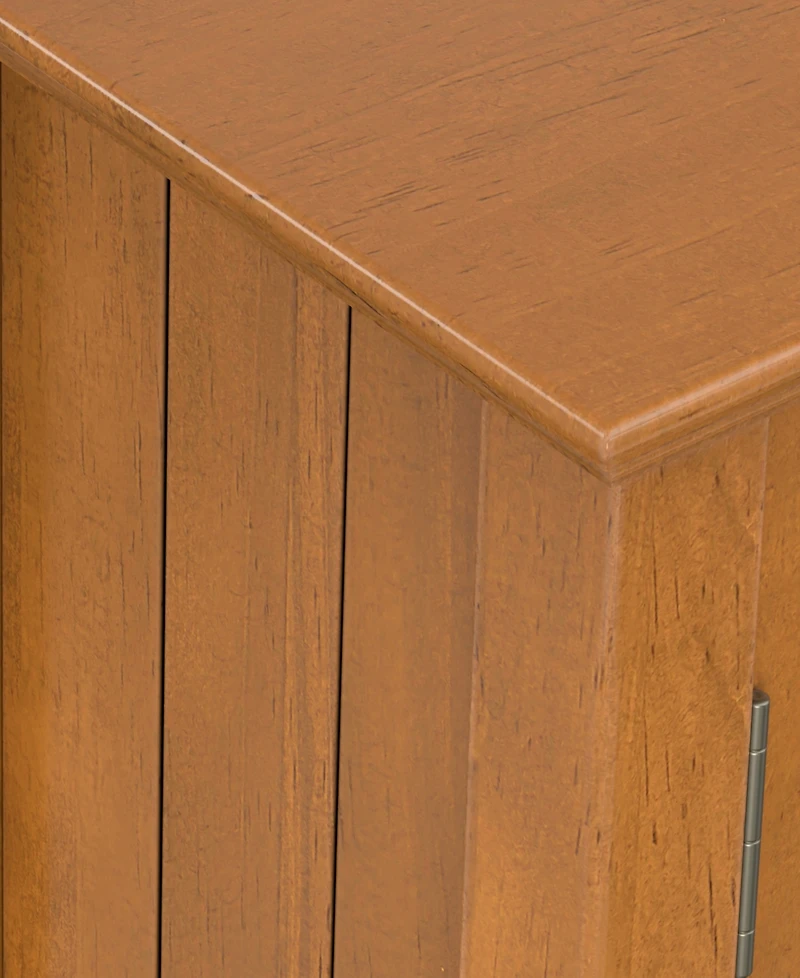 Simpli Home Bedford Solid Wood Low Storage Media Cabinet