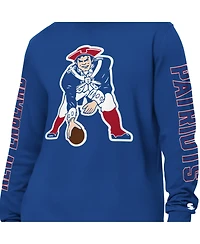 Starter Men's Royal New England Patriots Clutch Hit Ii Logo Long-Sleeve T-Shirt
