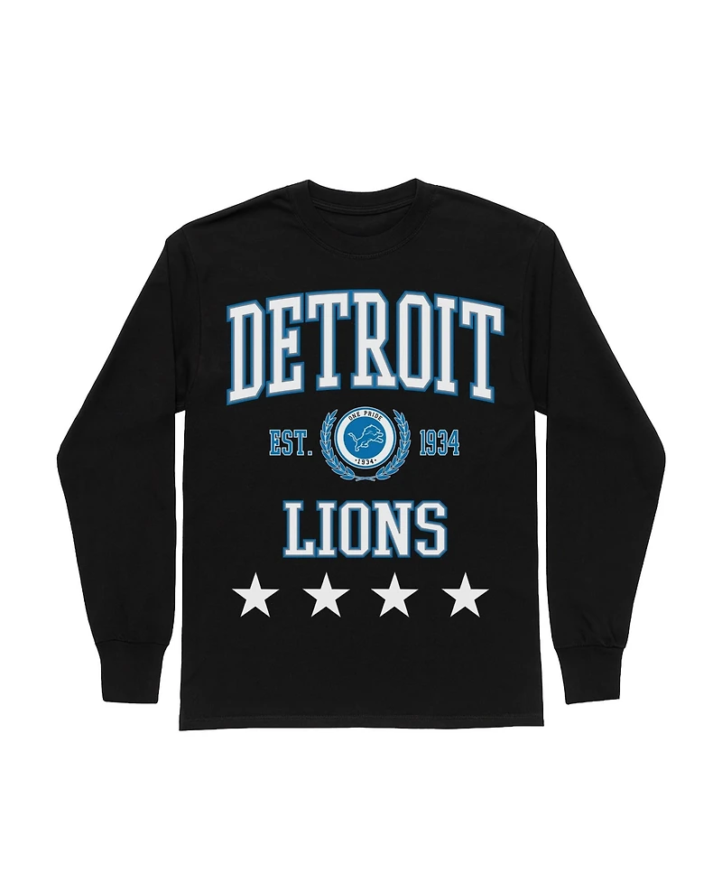 Gameday Couture Women's Black Detroit Lions Oversized Everyday StarLong sleeves T-Shirt