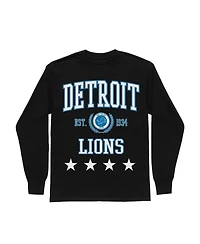Gameday Couture Women's Black Detroit Lions Oversized Everyday StarLong sleeves T-Shirt