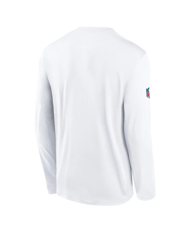 Nike Men's Los Angeles Rams Fearsome White Legend Small Logo Dri-FITLong sleeves T-Shirt