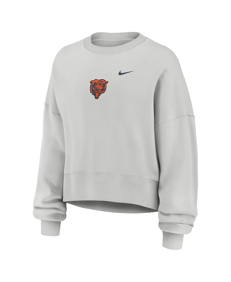 Nike Women's Gray Chicago Bears Oversized Primetime Phoenix Fleece Sweatshirt