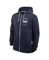 Nike Men's Navy New England Patriots Sideline Standard Issue Quarterback Scramble Dri-fit Full-Zip Hoodie