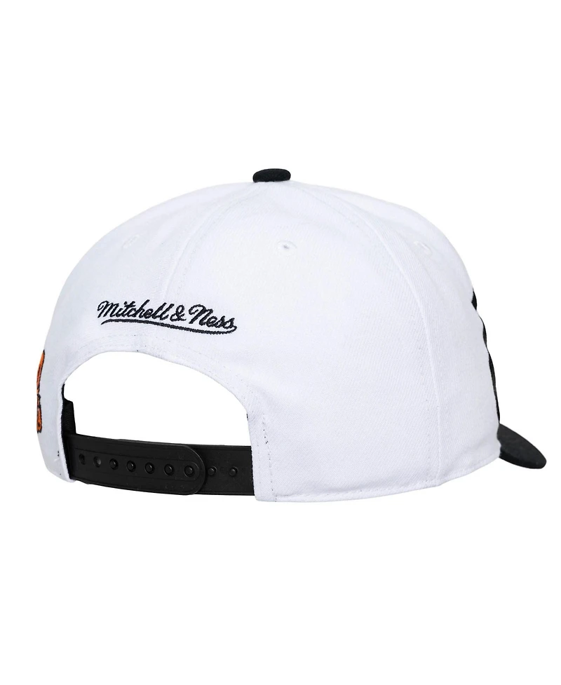 Mitchell & Ness Men's and Women's White/Black Baltimore Orioles Xl Script Pro Crown Adjustable Hat