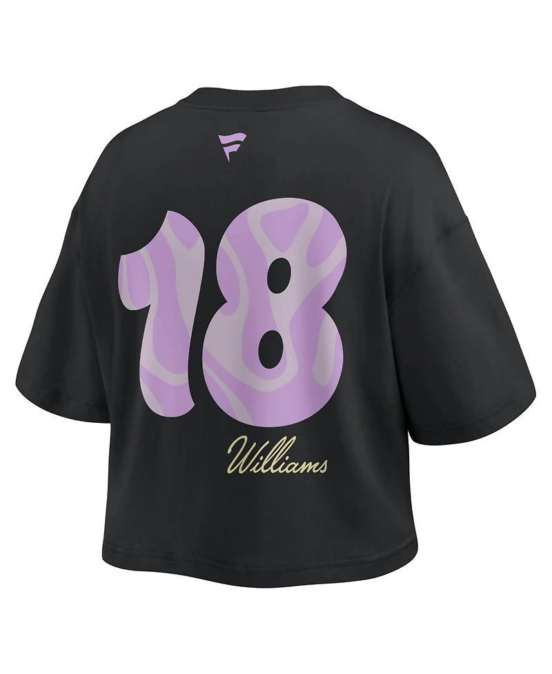 Fanatics Women's Caleb Williams Black Chicago Bears Fashion Cropped T-Shirt