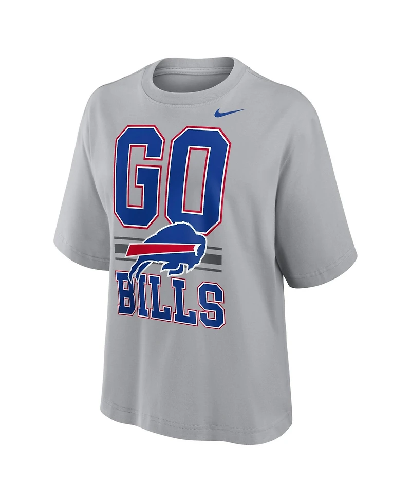 Nike Women's Gray Buffalo Bills Alternate Boxy T-Shirt