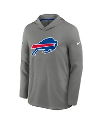 Nike Men's Gray Buffalo Bills Sideline Alternate LightweightLong sleeves Hooded Dri-fit T-Shirt