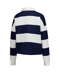 47 Brand Women's Navy/White New England Patriots Clubhouse Hall Raven RugbyLong sleeves T-Shirt