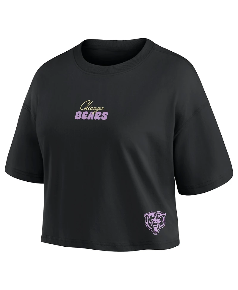 Fanatics Women's Caleb Williams Black Chicago Bears Fashion Cropped T-Shirt