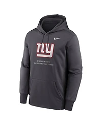 Nike Men's Charcoal New York Giants Toss Sweep Therma-fit Hoodie