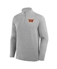 Fanatics Men's Heather Gray Washington Commanders Clutch Quarter-Zip Pullover Sweatshirt