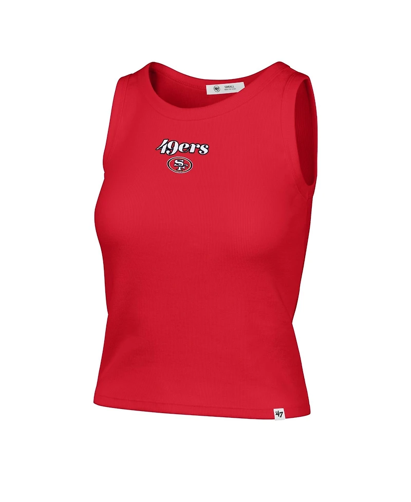 47 Brand Women's Scarlet San Francisco 49ers Cropped Straight Cut Ribbed Baby Tank Top