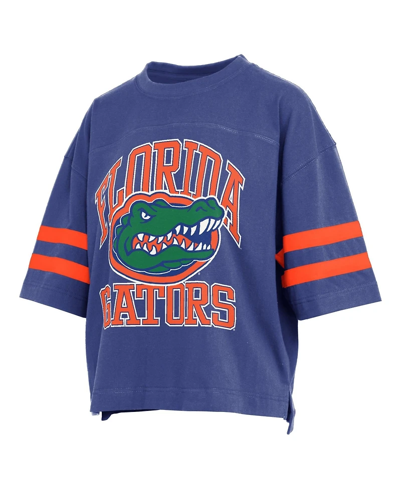 Pressbox Women's Royal Florida Gators Wayne Tyler Cropped T-Shirt