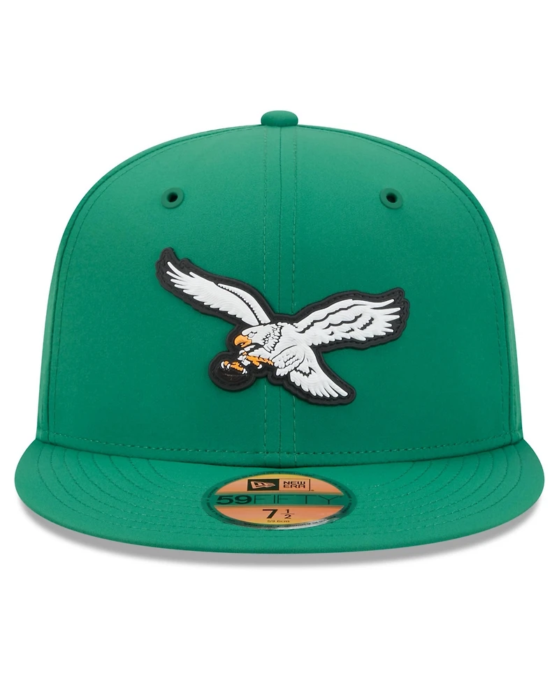 New Era Men's Kelly Green Philadelphia Eagles 2026 Sideline Throwback 59FIFTY Fitted Hat