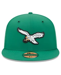 New Era Men's Kelly Green Philadelphia Eagles 2026 Sideline Throwback 59FIFTY Fitted Hat