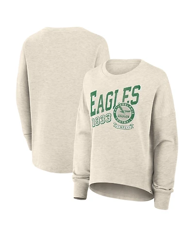 Fanatics Women's Cream Philadelphia Eagles Oversized Heritage Sweatshirt