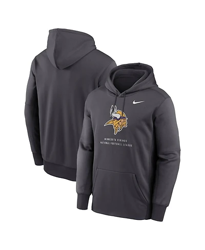 Nike Men's Charcoal Minnesota Vikings Toss Sweep Therma-fit Hoodie