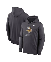 Nike Men's Charcoal Minnesota Vikings Toss Sweep Therma-fit Hoodie