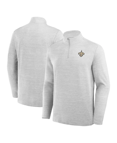 Fanatics Men's Heather Gray New Orleans Saints Clutch Quarter-Zip Pullover Sweatshirt