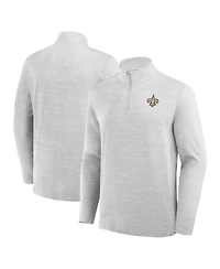 Fanatics Men's Heather Gray New Orleans Saints Clutch Quarter-Zip Pullover Sweatshirt