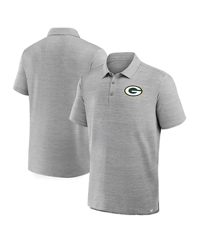 Fanatics Men's Heather Gray Green Bay Packers Clutch Polo Shirt