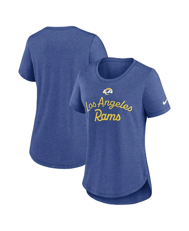 Nike Women's Heather Royal Los Angeles Rams Strong Safety Tri-Blend T-Shirt
