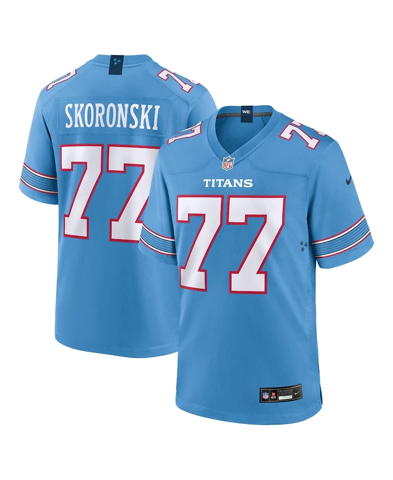 Nike Men's Peter Skoronski Light Blue Tennessee Titans Game Jersey