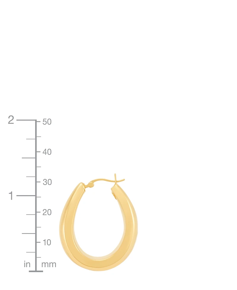 Macy's Polished Electroform Oval Hoop Earrings in 10k Yellow Gold