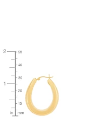 Macy's Polished Electroform Oval Hoop Earrings in 10k Yellow Gold