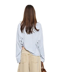 Lioness Women's Bloom Striped V-Neck Long-Sleeve T-Shirt