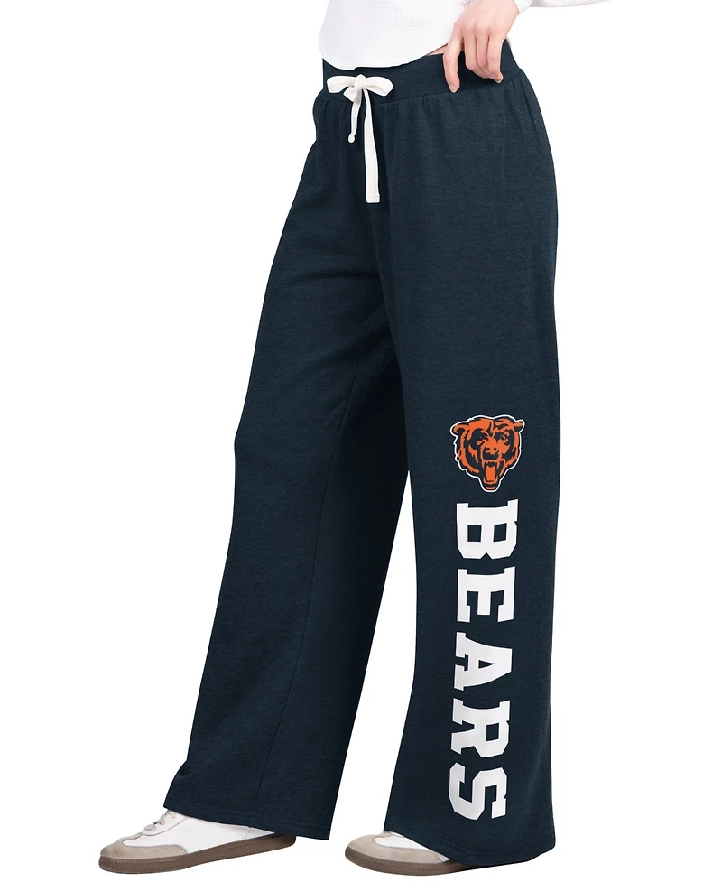 Starter Women's Navy Chicago Bears Field Wide Leg Sweatpants