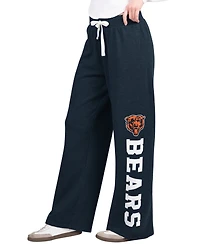 Starter Women's Navy Chicago Bears Field Wide Leg Sweatpants
