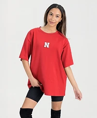 Gameday Couture Women's Scarlet Nebraska Huskers Oversized Back at Ya T-Shirt