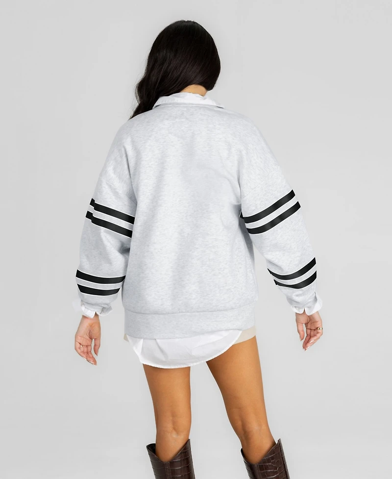 Gameday Couture Women's Ash Ohio State Buckeyes Off the Grid Oversized Fleece Sweatshirt