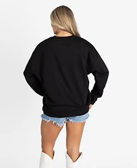 Gameday Couture Women's Black Buffalo Bills Oversized Everyday StarLong sleeves T-Shirt