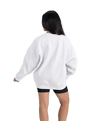 Gameday Couture Women's Ash Chicago Bears Traditional Logo Oversized Premium Fleece Pullover Sweatshirt