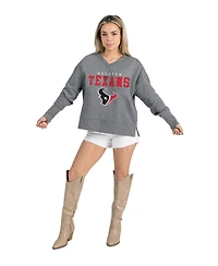 Gameday Couture Women's Gray Houston Texans French Terry V-Neck Pullover Sweatshirt