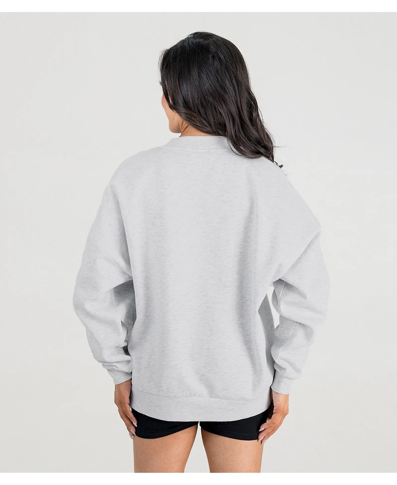 Gameday Couture Women's Ash Minnesota Vikings Fierce Focus Premium Oversized Fleece Pullover Sweatshirt
