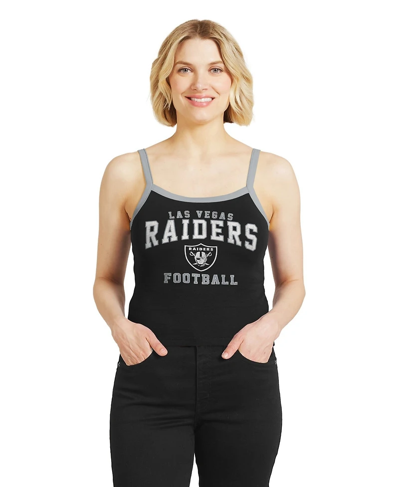 Wear by Erin Andrews Women's Black Las Vegas Raiders Color block Racerback Tank Top