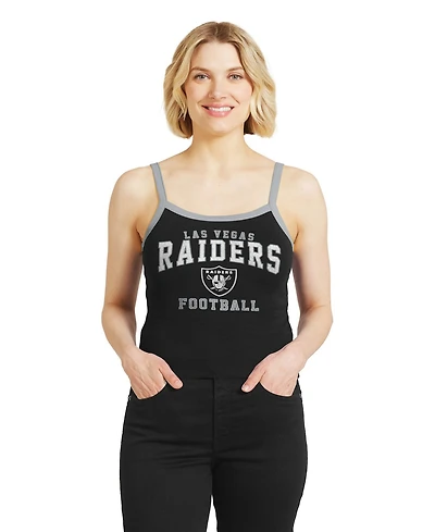 Wear by Erin Andrews Women's Black Las Vegas Raiders Color block Racerback Tank Top