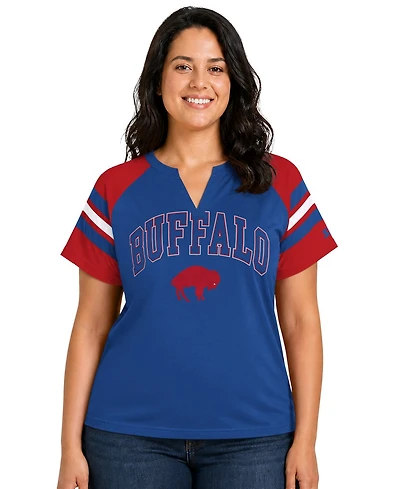 Starter Women's Royal Buffalo Bills Plus Throwback Game On Notch Neck Raglan T-Shirt