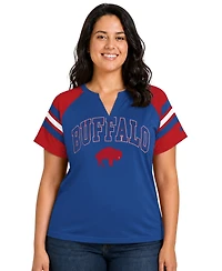 Starter Women's Royal Buffalo Bills Plus Throwback Game On Notch Neck Raglan T-Shirt