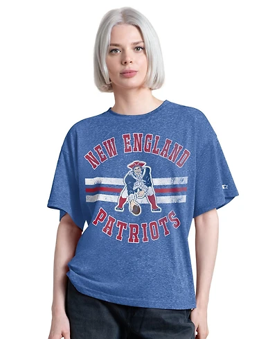 Starter Women's Royal New England Patriots Jump Shot Boyfriend Tri-Blend T-Shirt