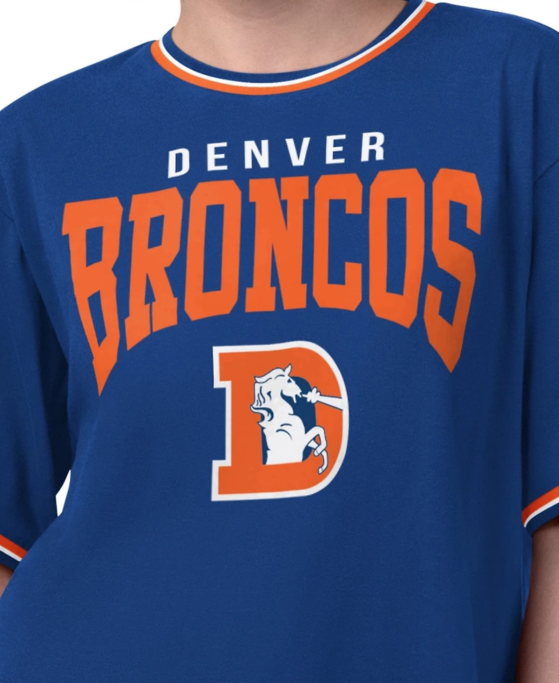 Starter Women's Royal Denver Broncos Ace Cropped T-Shirt