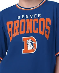 Starter Women's Royal Denver Broncos Ace Cropped T-Shirt