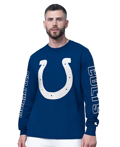 Starter Men's Royal Indianapolis Colts Clutch Hit Ii Long-Sleeve T-Shirt