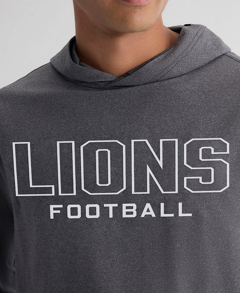 Fanatics Men's Charcoal Detroit Lions ClutchLong sleeves Hooded T-Shirt