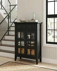 Simpli Home Acadian Solid Wood Entryway Storage Cabinet